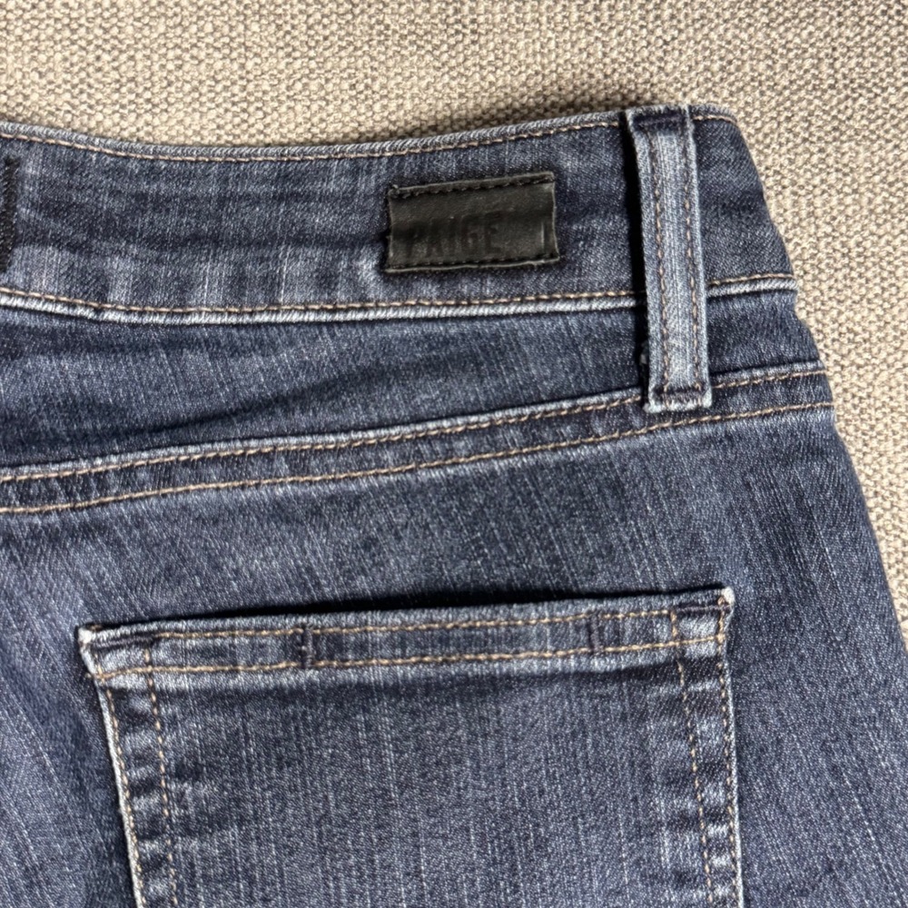 PAIGE Edgemont Skinny Jeans Blue Denim Moto Zip‎ Detail Low Rise Size 26 - Picture 10 of 11